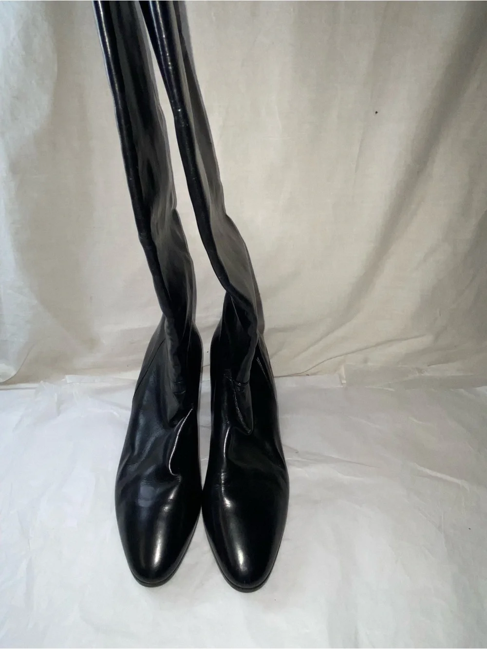 Maxime Black Over-the-Knee Leather Boots 37.5